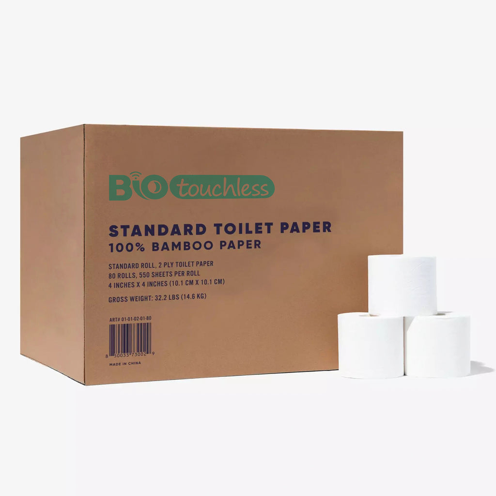 Bamboo Commercial 2-Ply 550 Sheet Toilet Paper, 80 Rolls Per Case